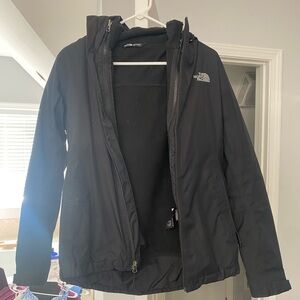 Black Womens North Face Jacket and Shell